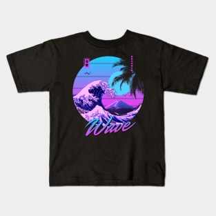 Hokusai vaporwave Kids T-Shirt